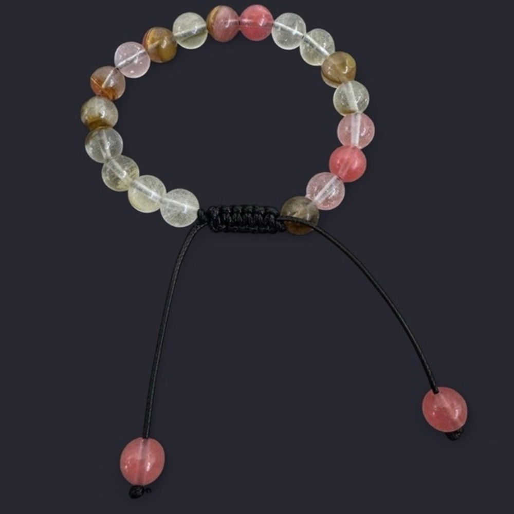 Cherry Quartz Adjustable Gemstone Bead Bracelet 8mm